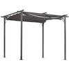 10' x 10' Retractable Patio Gazebo Pergola with UV Resistant Outdoor Canopy & Strong Steel Frame Grey