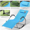 Rocking Chair, Zero Gravity Patio Chaise Sun Lounger, Outdoor Rocker, UV Water Resistant with Pillow, for Lawn, Garden or Pool - Sky Blue