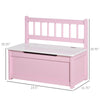 2-IN-1 Wooden Toy Box Kids Seat Bench Storage Chest Cabinet Chunk Cube with Safety Pneumatic Rod Pink