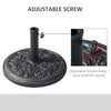 18" Round Resin Umbrella Base Stand Market Parasol Holder with Decorative Rose Floral Pattern & Easy Setup, for Î¦1.5", Î¦1.89" Pole, Bronze