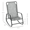 Garden Rocking Chair, Outdoor Indoor Sling Fabric Rocker for Patio, Balcony, Porch, Grey