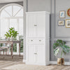 Halifax North America 67 Pinewood Kitchen Pantry Storage Cabinet, Freestanding Cabinets with Doors and Shelves, Dining Room