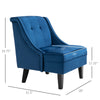 Modern Single Sofa Executive Tufted with Rubber Wood Leg Thick Padding and Wings for Living Room Dining Room Bedroom Study Dorm - Blue/Black