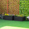 2' x 2' x 1' 2-Piece Raised Garden Bed Box with Steel Frame for Vegetables, Flowers, & Herbs, Grey