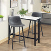 27.25" Counter Height Bar Stools Set of 2, Industrial Kitchen Stools, Upholstered Armless Bar Chairs with Back, Steel Legs, Grey