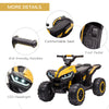 12V Kids ATV with Treaded Tires, Four Wheelers Quad Car with Dual Motors, LED Headlights, Suspension System, Horn, Music, Gift for 3-5 Years Old, Yellow