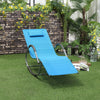 Rocking Chair, Zero Gravity Patio Chaise Sun Lounger, Outdoor Rocker, UV Water Resistant with Pillow, for Lawn, Garden or Pool - Sky Blue