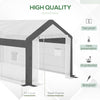 20' x 10' x 9' Large Walk-in Greenhouse with Roll Up Door, 8 Closeable Windows, Weather PE Cover, White