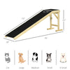 Pet Ramp for Dogs Non-slip Carpet Top Platform Pine Wood 74"L x 16"W x 25"H, Natural Wood, Black