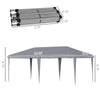 10' x 19' Extra Large Pop Up Canopy, Outdoor Party Tent with Folding Steel Frame, Carrying Bag for Catering, Events, Backyard BBQ, Gray