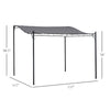 10' x 10' Steel Outdoor Pergola Gazebo Patio Canopy with Durable & Spacious Weather-Resistant Design, Grey