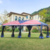 10x20 Pop Up Canopy Wedding Party Tent Gazebo with Removable Mesh Sidewalls - American Flag Print