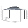 10x12 Hardtop Gazebo with Aluminum Frame, Polycarbonate Gazebo Canopy with Curtains, Netting for Garden, Patio, Backyard, Black