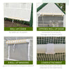 20' x 10' x 8' Heavy-duty Greenhouse, Walk-in Hot House with Windows and Roll Up Door, PE Cover, Steel Frame, White