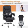 3D Kneading Massage Office Chair with Reclining, Swivel Fabric Computer Chair with Footrest, Armrest, Black