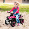 NO Power Ride on Push Car for Kids 4 Wheels Foot-to-Floor Sliding Walking ATV Toy with Music and Light for 18-36 Months, Pink