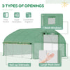 11.5' x 10' x 6.5' Walk-in Tunnel Greenhouse with Zippered Mesh Door, 7 Mesh Windows & Roll-up Sidewalls, Upgraded Gardening Plant Hot House with Galvanized Steel Hoops, Green