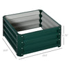 2' x 2' x 1' 2-Piece Raised Garden Bed Box with Steel Frame for Vegetables, Flowers, & Herbs, Green