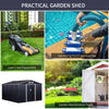 11' x 9' Metal Storage Shed Garden Tool House with Double Sliding Doors, 4 Air Vents for Backyard, Patio, Lawn Dark Grey