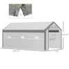 20' L x 10' W x 9' H Large Walk-in Greenhouse with Roll Up Door, 8 Closeable Windows, & Weather PE Cover