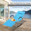 Rocking Chair, Zero Gravity Patio Chaise Sun Lounger, Outdoor Rocker, UV Water Resistant with Pillow, for Lawn, Garden or Pool - Sky Blue