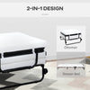 Portable Folding Bed, Single Guest Bed Convertible Sleeper Ottoman with Wheels, Mattress for Bedroom & Office, White