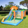 5-in-1 Inflatable Water Slide Kids Bounce House, Summer Theme Jumping Castle Includes Slide, Trampoline, Pool, Water Gun, Climbing Wall with Carry Bag and 450W Air Blower