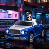 12V Bentley Mulsanne Licensed Electric Ride On Car with Parent Control, Battery Powered Car with LED Lights, MP3, Horn, Music, 2 Motors, for 37-72 Months, Blue