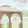 10' x 10' Patio Gazebo Canopy Outdoor Pavilion with Mesh Netting SideWalls, 2-Tier Polyester Roof, & Steel Frame