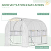 10' x 7' x 7' Walk-in Tunnel Greenhouse, Outdoor Plant Nursery with Quality PE Cover, Zipper Doors and Mesh Windows, White