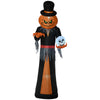 12ft Halloween Inflatables, Pumpkin Reaper with Skeleton Skull, Outdoor Giant Blow Up Yard Decoration with Build-in LED