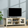 Modern TV Stand, Entertainment Center with Shelves and Cabinets for Flatscreen TVs up to 60" for Bedroom, Living Room, Oak