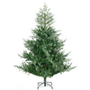 6' Artificial Wide Christmas Tree Holiday Décor, with Easy-to-Shape Branches, Auto Open, Steel Base, Green