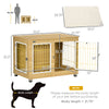 Dog Crate Side End Table Indoor with Soft Cushion, Double Doors, for Medium Large Dogs