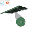 12' x 8' Patio Awning Canopy Retractable Sun Shade Shelter with Manual Crank Handle for Patio, Deck, Yard, Green