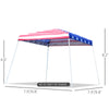 10'x 10' Outdoor Easy Pop Up Canopy Event Tent with Slanted Legs for Weddings  & Parties - American Flag