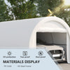 16' x 10' Carport, Heavy Duty Portable Garage / Storage Tent with Large Zippered Door, Anti-UV PE Canopy Cover for Car, Truck, Boat, Motorcycle, Bike, Garden Tools, Outdoor Work, White