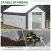 20' x 10' x 9' Large Walk-in Greenhouse with Roll Up Door, 8 Closeable Windows, Weather PE Cover, White