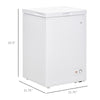 Compact Chest Freezer 3.5 Cubic Feet with Removable Basket, Mini Freezer with Single Door for Apartment, Kitchen, or Office, White