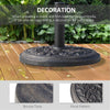 18" Round Resin Umbrella Base Stand Market Parasol Holder with Decorative Rose Floral Pattern & Easy Setup, for Î¦1.5", Î¦1.89" Pole, Bronze