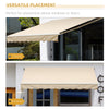 13' x 8' Manual Retractable Sun Shade Patio Awning with Durable Design & Adjustable Length Canopy, Beige