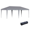 10' x 19' Extra Large Pop Up Canopy, Outdoor Party Tent with Folding Steel Frame, Carrying Bag for Catering, Events, Backyard BBQ, Gray