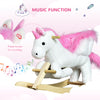 Kids Rocking Horse, Wooden Plush Ride-On Unicorn Chair Toy with Lullby Song for 18-36 months children