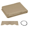 13' x 8' Retractable Awning Fabric Replacement Outdoor Sunshade Canopy Awning Cover, UV Protection, Beige