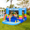 2-in-1 Kids Inflatable Bounce House Jumping Castle with Trampoline and Pool, with Carry Bag & Inflator Included