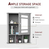 Bathroom Wall Cabinet Wall Mount Medicine Cabinet With Mirror Door And Open Shelves Storage Organizer For Bathroom Kitchen Bedroom Grey