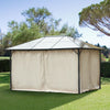 10' x 12' Universal Gazebo Sidewall Set with 4 Panels, Hooks/C-Rings Included for Pergolas & Cabanas, Beige