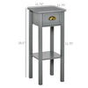 2-Tier Night Stand with Drawer, Narrow End Table with Bottom Shelf for Space Saving, for Living Room or Bedroom, Grey