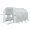 15' x 7' x 7' Walk-in Tunnel Greenhouse Garden Plant Growing House with Door and Ventilation Window, White