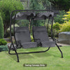 2-Seater Swing Canopy Replacement with Tubular Framework, Outdoor Swing Sunshade Top Cover (Canopy Only), Dark Gray